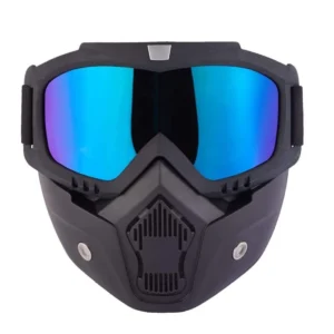 Motorcycle Motocross Goggles Glasses Face Mask with Detachable Mouth Filter Dust Mask For Modular Open Face Helmets