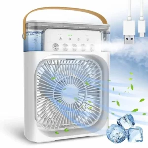 Portable-Air-Conditioner-Fan-4-in-1-Personal-Mini-Cooling-Fan-with-Water-Mist-Spray-3-Speeds-Evaporative-Air-Cooler-Small-Aircon-Humidifier-Water-Fan-Spray-Mist-Desk-Fan-for-Home-Office-Room