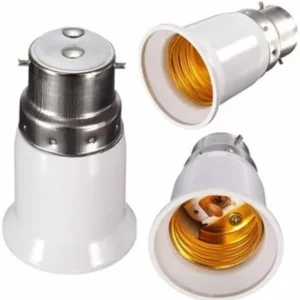 Pack of 2 B22 To E27 Screw Base Socket Ceramic Lamp Holder Light Bulb Adapter