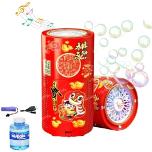 Rechargeable Automatic Bubble Machine, Fireworks Bubble Machine Toys, Electric Bubble Maker Toys with Light & Music, for Indoor Outdoor Birthday Party