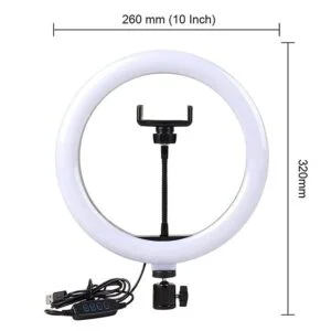 Portable LED Ring Light with 3 Color Modes Dimmable Lighting | for YouTube | Photo-Shoot | Video Shoot | Live Stream | Makeup & Vlogging | Compatible with iPhone/Android Phones & Cameras