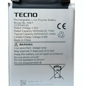 100% Original Tecno Pova 5 (LH7n) Battery BL-58ET – 6000mAh- 6months warranty