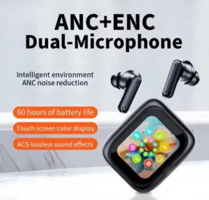 ध्वNi (Dhwani) GEN PODS ANC+ENC Earbuds TWS with Built-in MIC, Touch Display, 60 hrs of Play Bluetooth Headset (True Wireless)