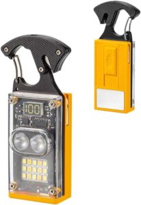 UGSTORE Waterproof Mini Torch Light with Lighter Last Up to 4H D62/W5180 Key Ring Work Light with Key Ring/Screwdriver/Cutter/Display for Camping Repair for Fishing Hiking Emergency