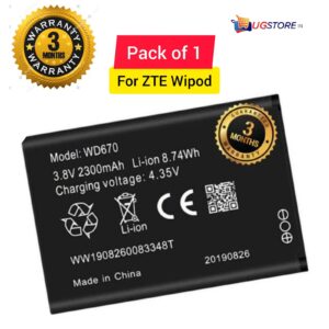 Original WD670 Battery for ZTE Jiofi 2 m2 Reliance Router WIPOD Hotspot 4G LTE 850 1800 Airtel ZTE4G Hotspot (2300mAh)