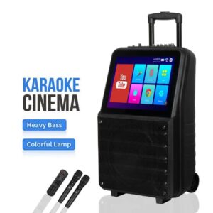 Dhwani 2G+64G Karaoke Machine Trolley Party Speaker with Touch 14 inch Screen Android12 System with 2 Mic